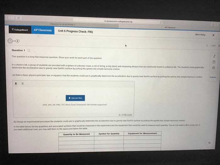 Ap physics 1 unit 6 progress check