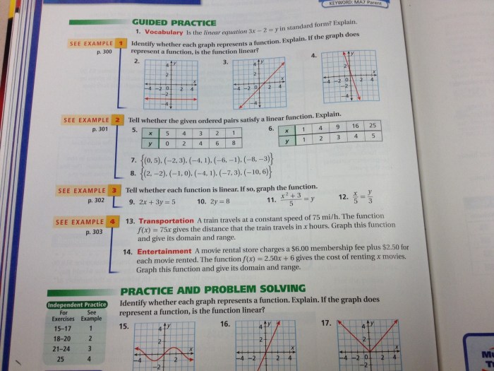 Unit 2 linear functions answer key