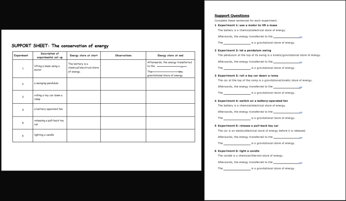 Types of energy transfer lab simulation answer key