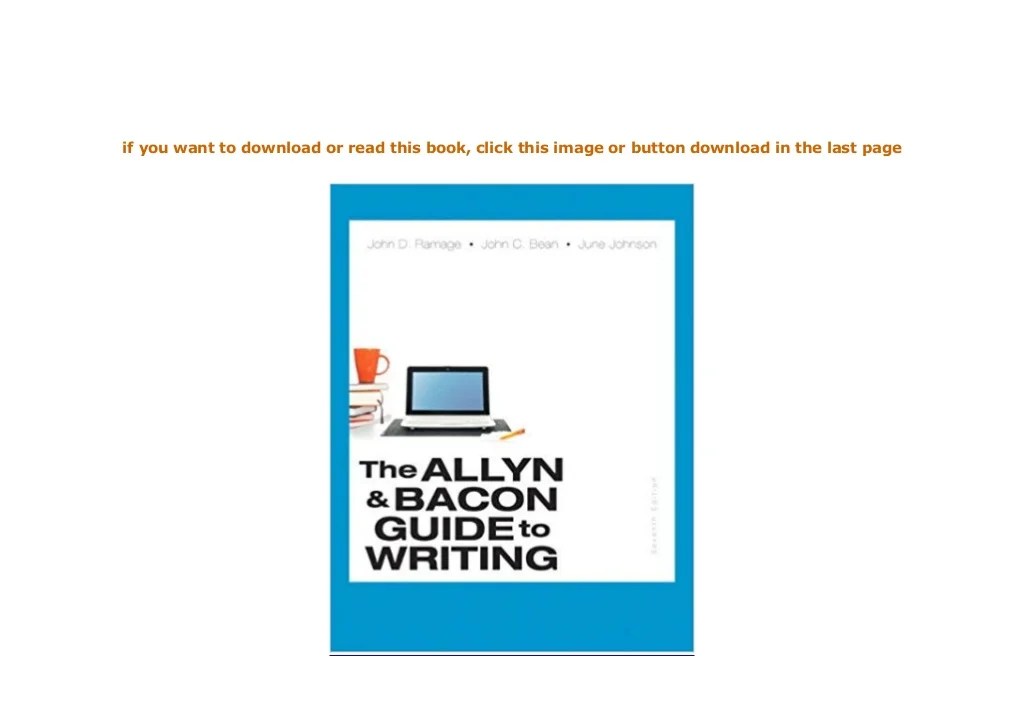 The allyn & bacon guide to writing 8th edition