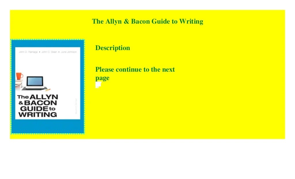 The allyn & bacon guide to writing 8th edition